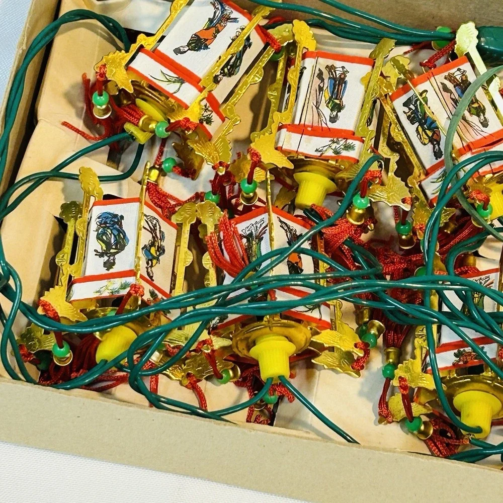 JIN DIING CHINESE PALACE LANTERN ELEC LIGHTS 10 Pc SET CHINA 1ORIGIN BOX Working
